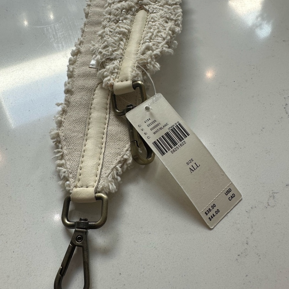 Anthropologie Cream Textured Strap